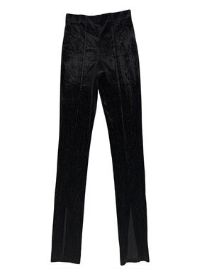 Zara Black Slim Velvet Women’s Ankle Slit Pants